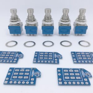 5 pcs 3pdt Stomp Footswitch incl. PCB, metal washer, for Guitar Pedal True Bypass foot switch