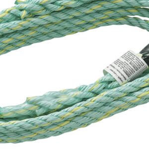 Peakworks Fall Protection Vertical Lifeline Rope with Back Splice and Snap Hook , 75 ft. Length, Green, V84014075