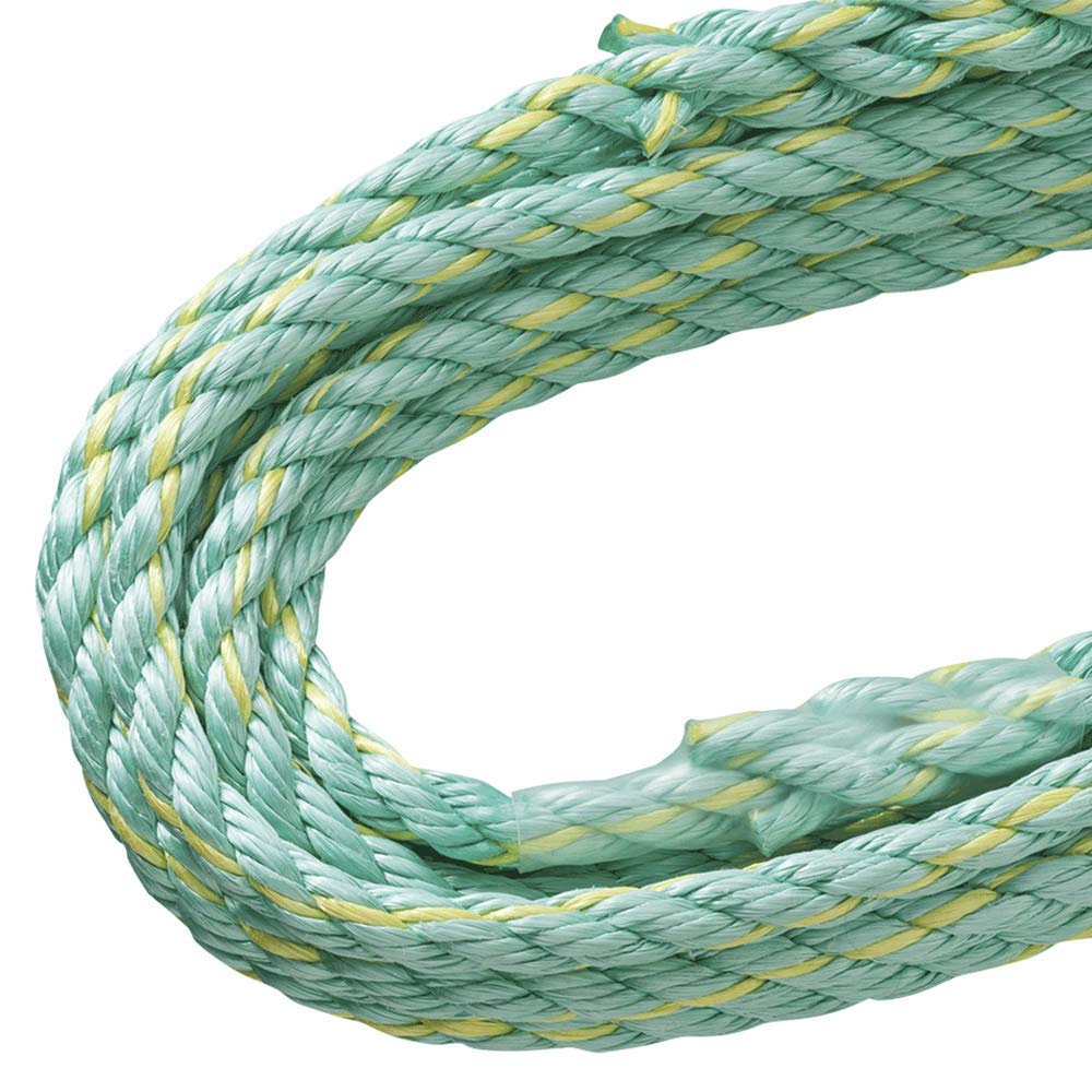 Peakworks Fall Protection Vertical Lifeline Rope with Back Splice and Snap Hook , 75 ft. Length, Green, V84014075