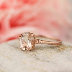 1ct Morganite 14K Rose Gold Ring (size 6)