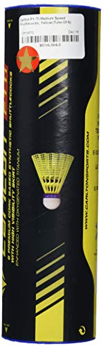 Carlton F1 -Ti Medium Speed Shuttlecocks, Yellow (Tube Of 6)