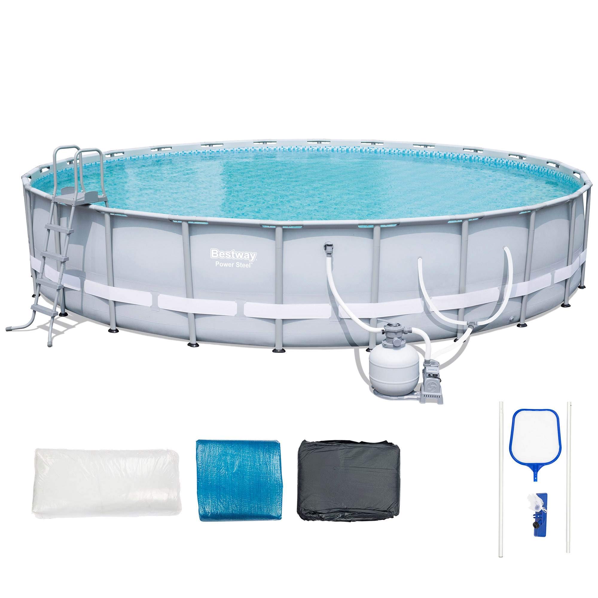 Bestway 56393e Power Steel Frame Pool Set, 24' x 52"