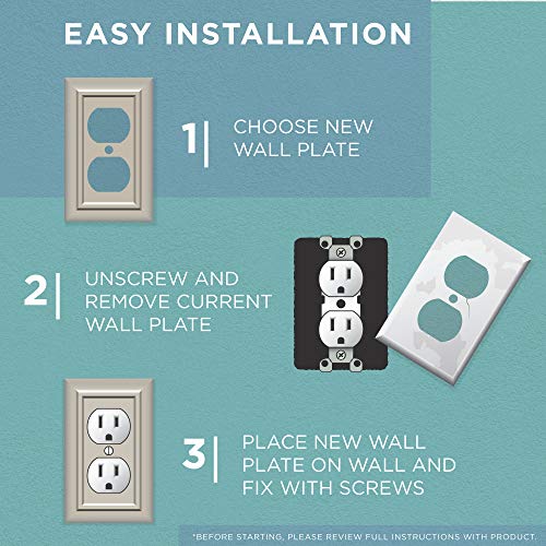 Franklin Brass W35267-PW-C Classic Beadboard Single Decorator Wall Plate, White