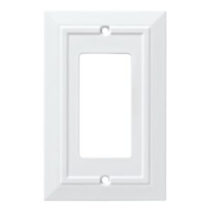 franklin brass classic architecture (1-pack) decorative light switch cover pure white 1-gang decorator/rocker wall plate single switch plate cover electrical outlet covers w35243-pw-c