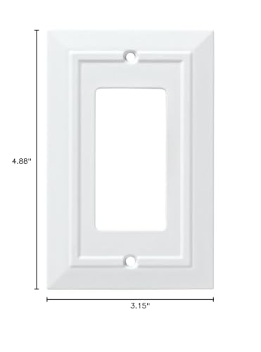 Franklin Brass Classic Architecture (1-Pack) Decorative Light Switch Cover Pure White 1-Gang Decorator/Rocker Wall Plate Single Switch Plate Cover Electrical Outlet Covers W35243-PW-C