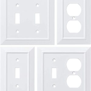 Franklin Brass Classic Architecture (1-Pack) Decorative Light Switch Cover Pure White 1-Gang Decorator/Rocker Wall Plate Single Switch Plate Cover Electrical Outlet Covers W35243-PW-C