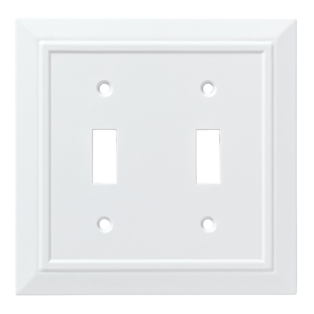 Franklin Brass Classic Architecture (1-Pack) Decorative Light Switch Cover Pure White 2-Gang Wall Plate Double Switch/Toggle Plate Covers Electrical Outlet Covers W35244-PW-C