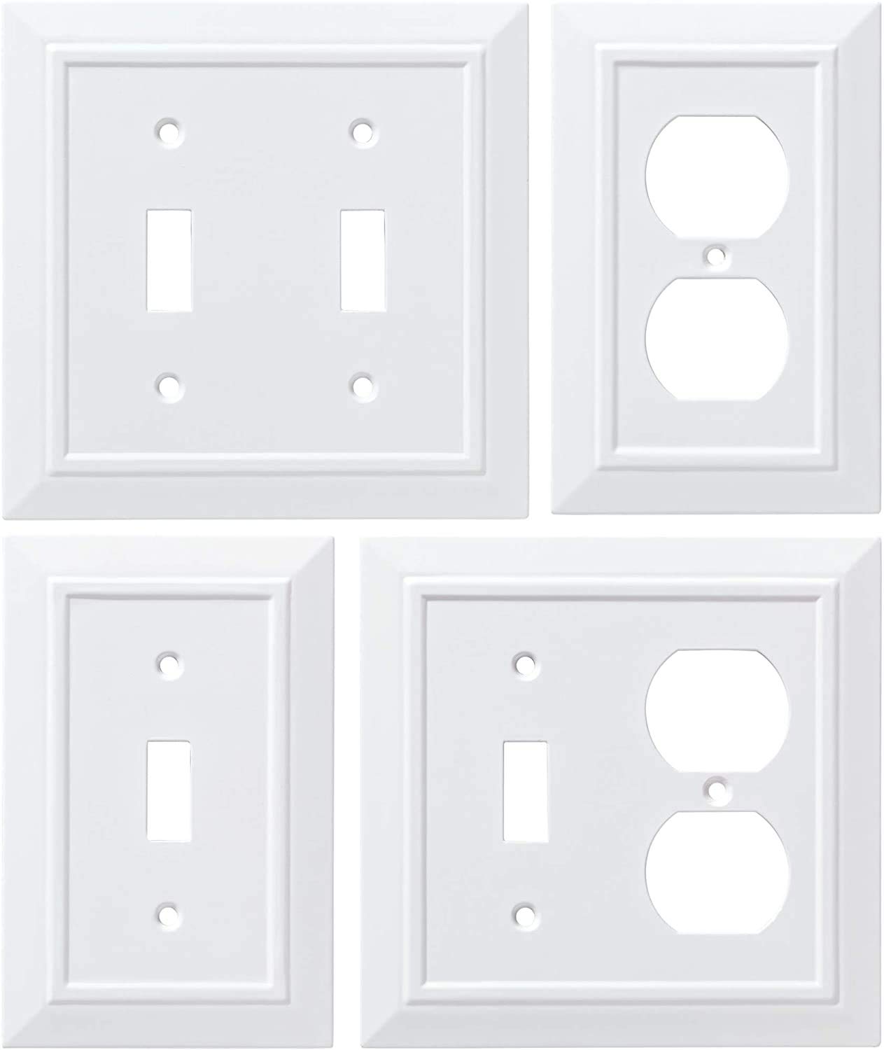 Franklin Brass Classic Architecture (1-Pack) Decorative Light Switch Cover Pure White 3-Gang Decorator/Rocker Wall Plate Triple Switch Plate Cover Electrical Outlet Covers W35250-PW-C