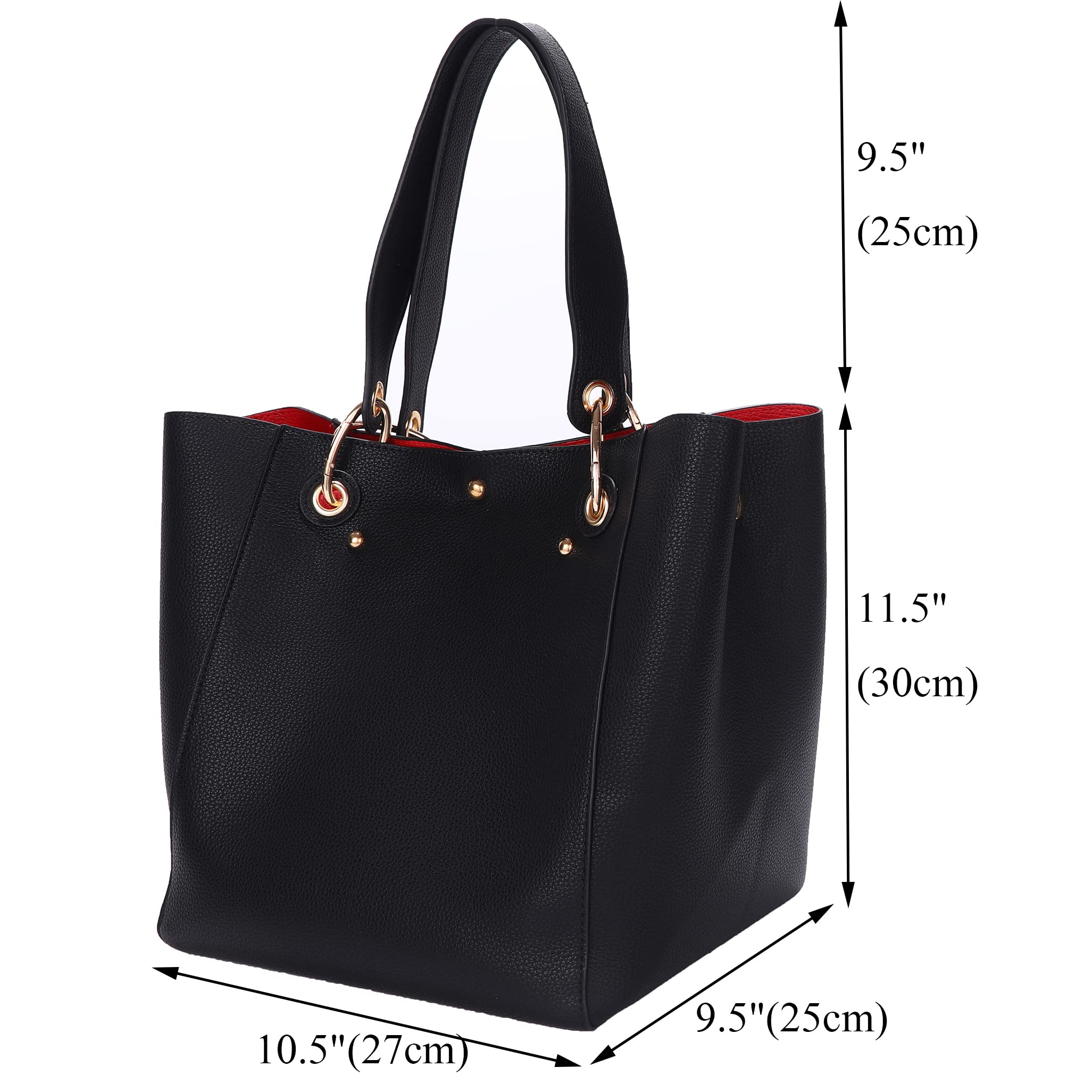 Large Capacity Work Tote Bags for Women's Waterproof Leather Purse and handbags ladies Waterproof Big Shoulder commuter Bag (Brown)