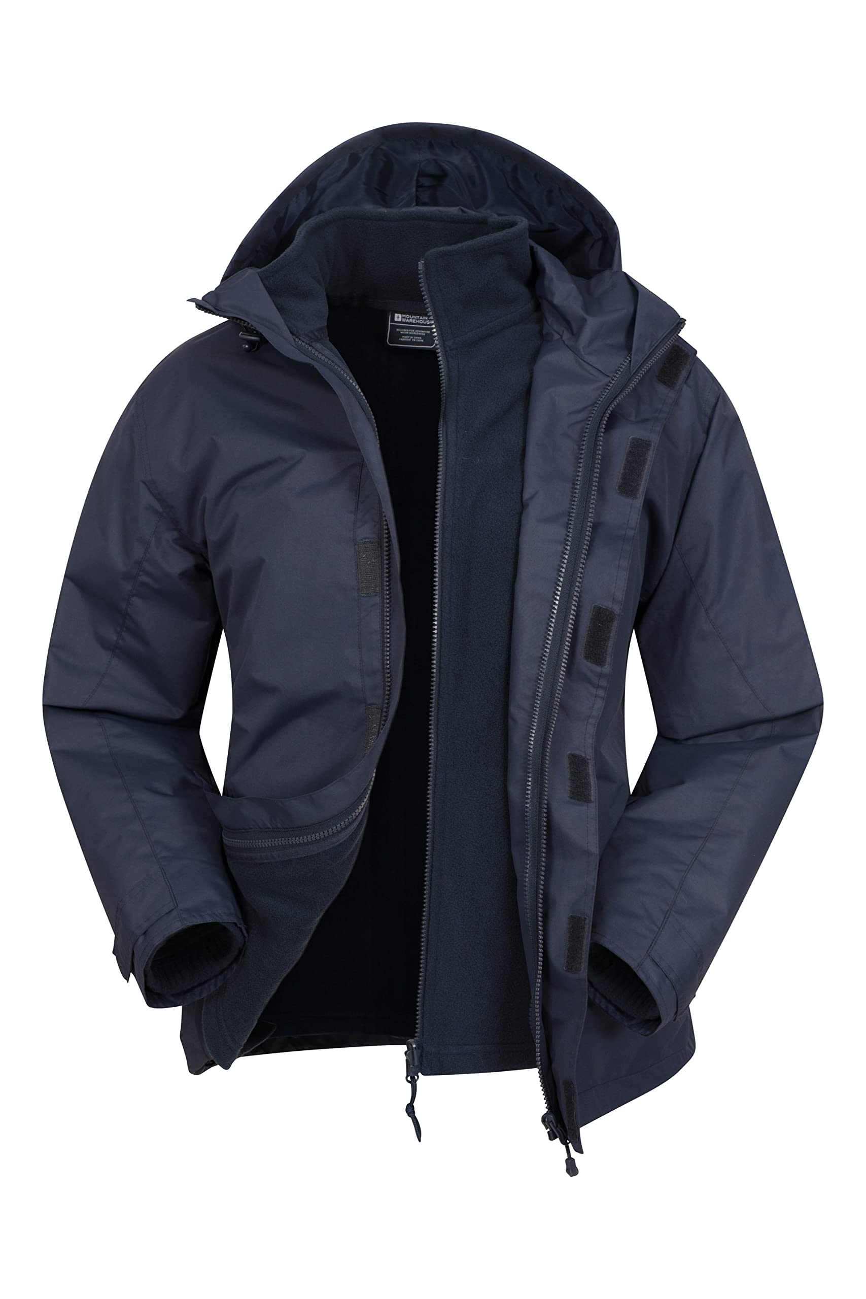 Mountain Warehouse Fell Mens 3 in 1 Water Resistant Jacket - Winter Navy Large