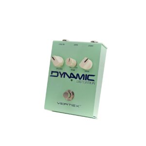 Vertex Effects Dynamic Distortion Guitar Effects Pedal, Guitar and Bass Pedal with Control Gain, Buffer Friendly, Sonic Hybrid of Germanium Fuzz and TS Overdrive Distortion, 4.6" x 3.2" x 1.8"