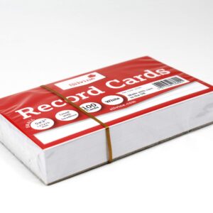 Silvine 5x3 Record Cards - Lined with headline, 100 cards per pack. Ref 553W (127 x 76mm)