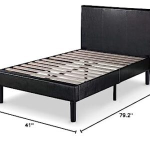 Zinus Gerard Faux Leather Upholstered Platform Bed Frame / Mattress Foundation / Wood Slat Support / No Box Spring Needed / Easy Assembly, Twin