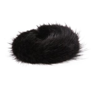 URSFUR Women's Wristband Mink Scrunchine Hairband Pom Pom Hair Tie Ring