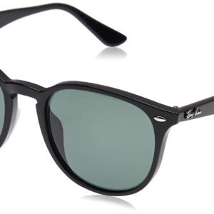 Ray-Ban RB4259F Low Bridge Fit Round Sunglasses, Black/Dark Green, 53 mm