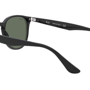 Ray-Ban RB4259F Low Bridge Fit Round Sunglasses, Black/Dark Green, 53 mm