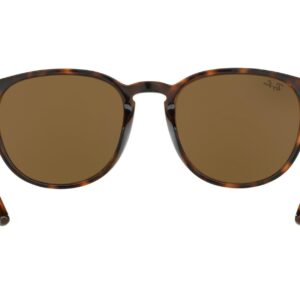 Ray-Ban RB4259F Low Bridge Fit Round Sunglasses, Light Havana/Dark Brown, 53 mm