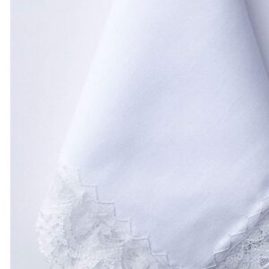 Lace Cotton White Handkerchiefs Perfect Wedding Bulk