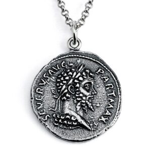 AZAGGI Sterling Silver Handcrafted Septemius Severus Roman Emperor Coin Necklace (22)