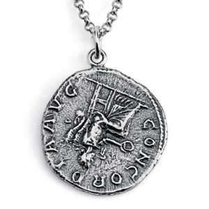 AZAGGI Sterling Silver Handcrafted Septemius Severus Roman Emperor Coin Necklace (22)