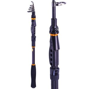 Sougayilang Fishing Rod Graphite Carbon Fiber Portable Spinning Telescopic Fishing Pole for Boat Saltwater and Freshwater