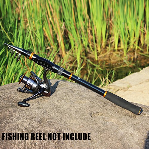 Sougayilang Fishing Rod Graphite Carbon Fiber Portable Spinning Telescopic Fishing Pole for Boat Saltwater and Freshwater