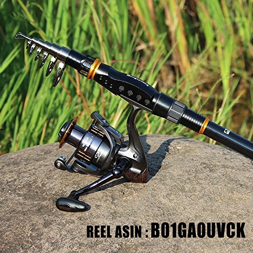 Sougayilang Fishing Rod Graphite Carbon Fiber Portable Spinning Telescopic Fishing Pole for Boat Saltwater and Freshwater