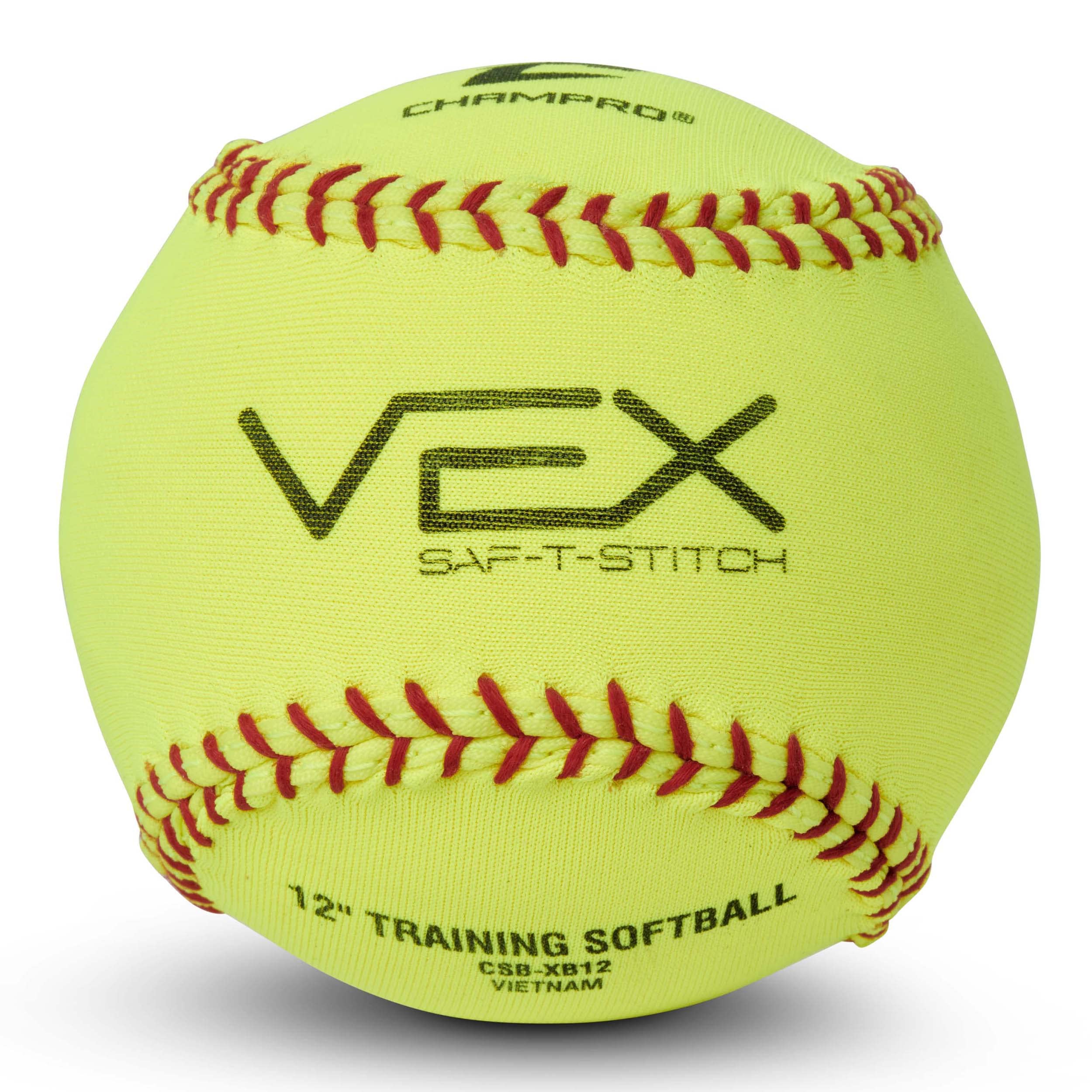 Champro 12" Vex Practice Softball, Optic Yellow, CSB-XB12