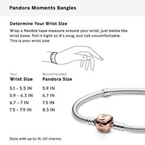 Pandora Jewelry Moments Snake Chain Charm Rose Bracelet, 7.1"