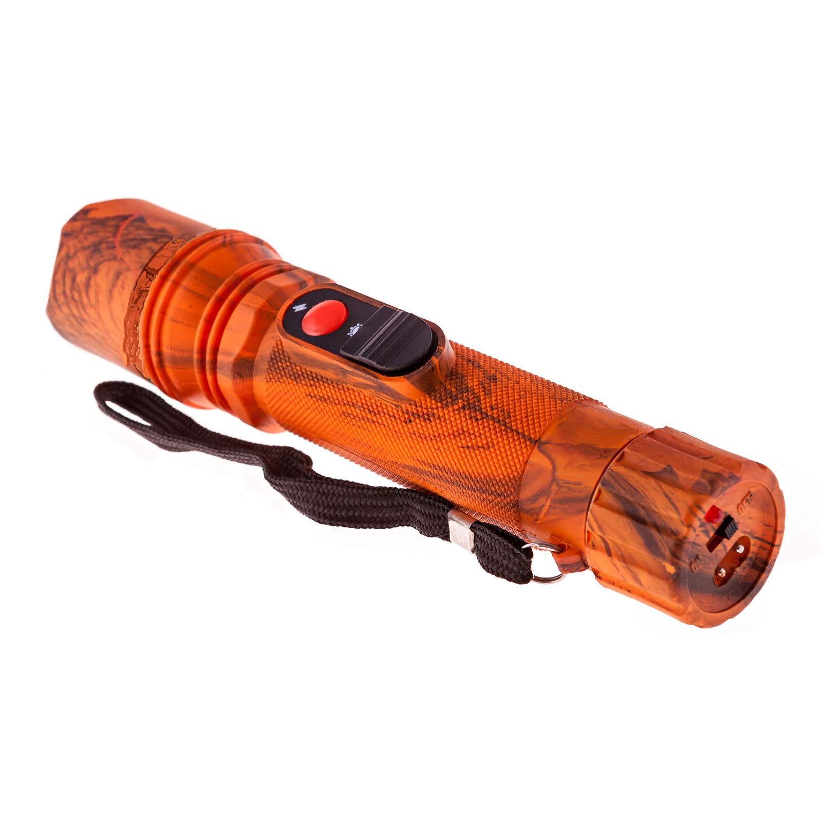 Cheetah Stuns 10 Million Volt Wooden Orange Camo Finish Rechargeable Flashlight Stun Gun Combo with Carrying Holster Case