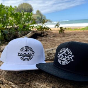 Joe's USA Koloa Surf Thruster Logo Mesh Back Trucker Hat in Black/Grey with Grey Logo