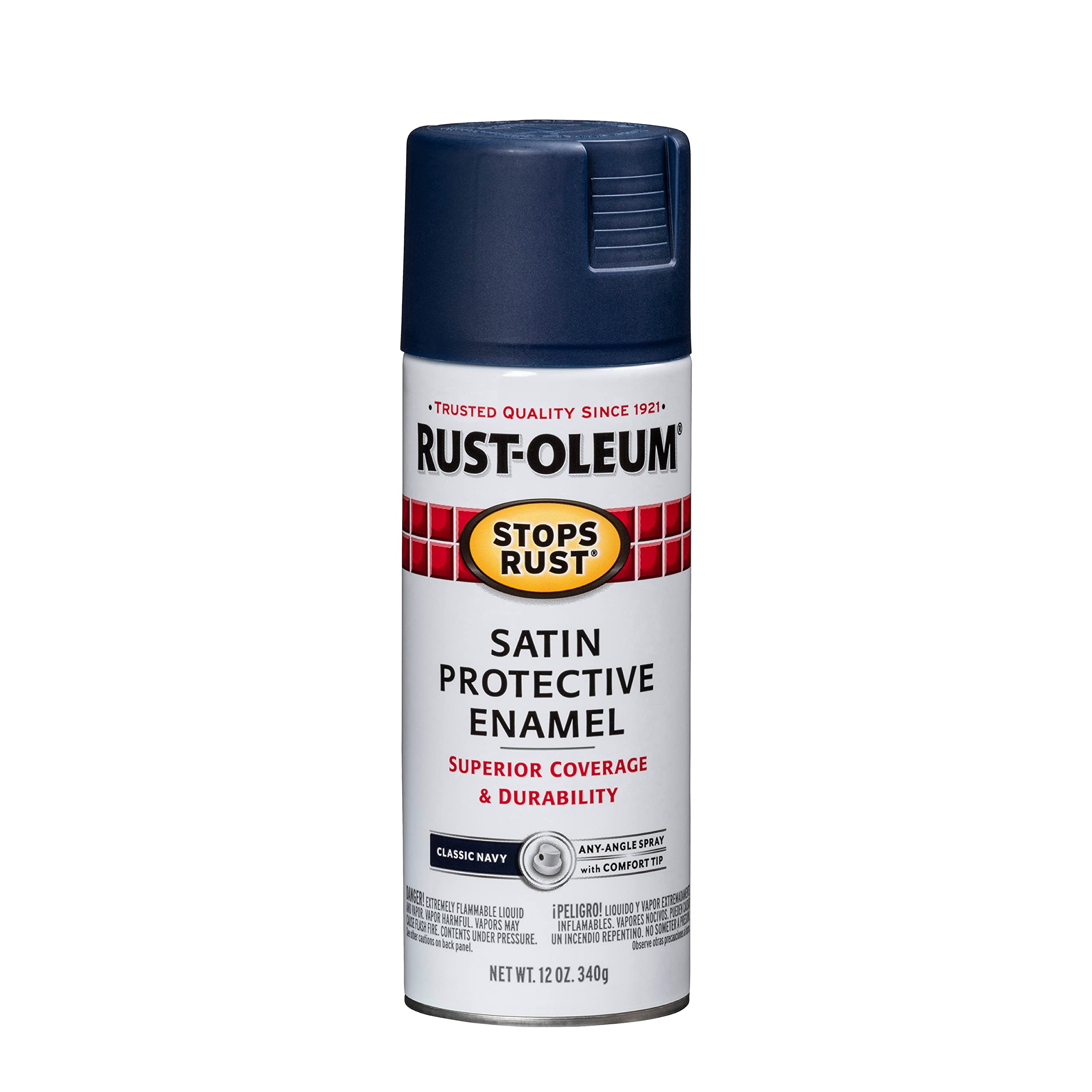 Rust-Oleum 300115 Stops Rust Spray Paint, 12 Oz, Satin Classic Navy