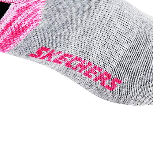 Skechers womens 6 Pack Quarter Crew Socks, Medium Grey, 11-Sep US