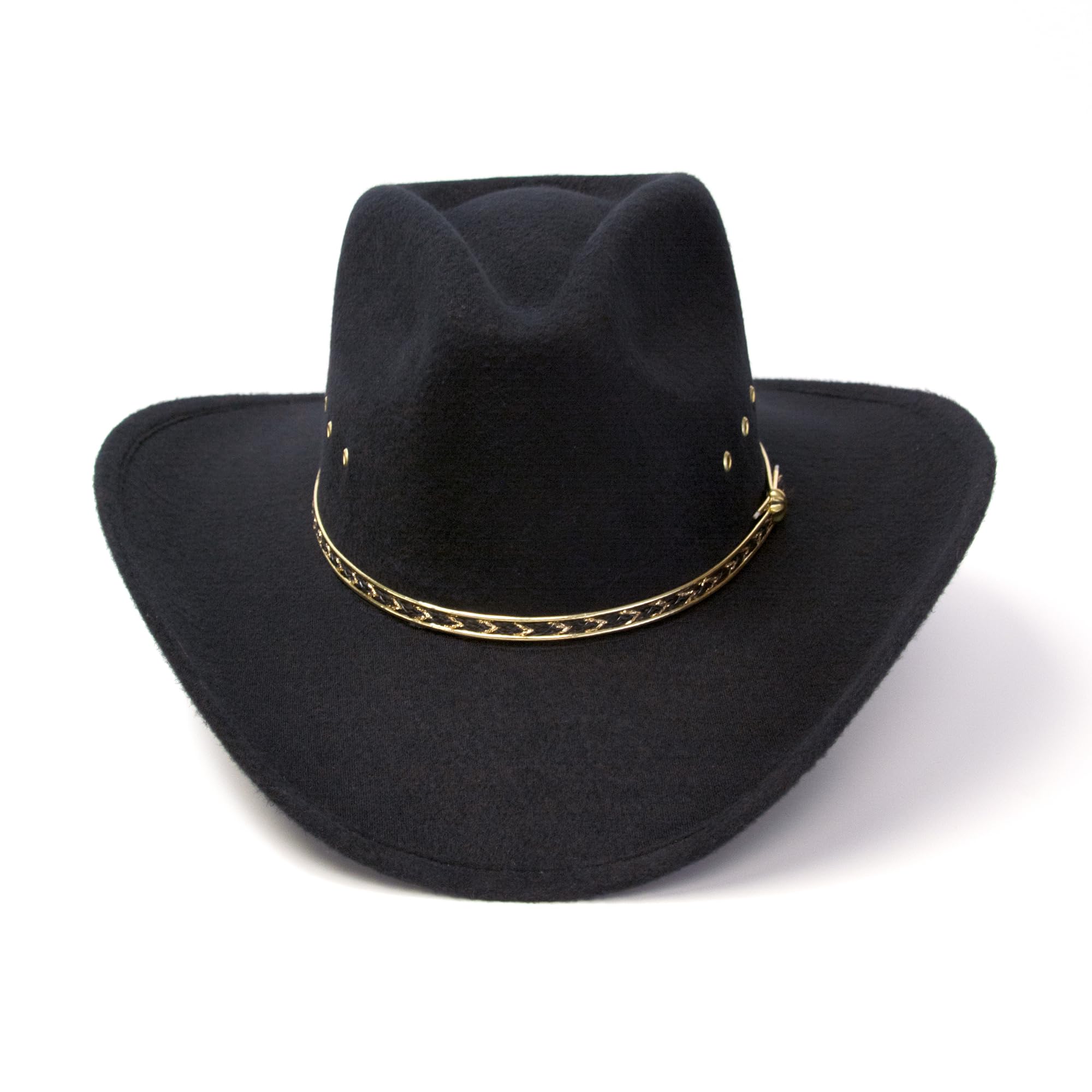 Western Express Felt Finish Cowboy Hat - Pinch Front Style with Gold Band | Cowboy & Cowgirl Hats for Men & Women