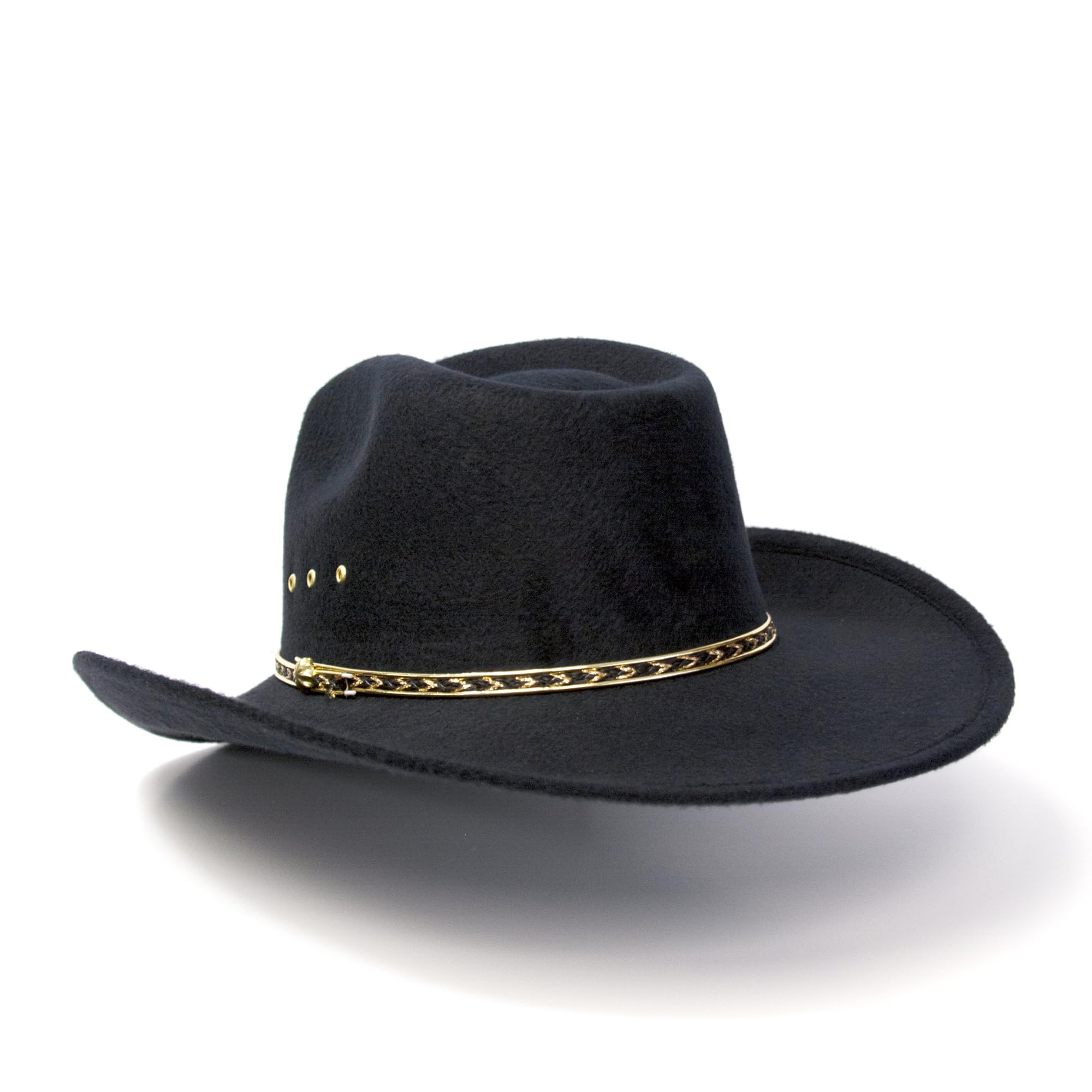 Western Express Felt Finish Cowboy Hat - Pinch Front Style with Gold Band | Cowboy & Cowgirl Hats for Men & Women