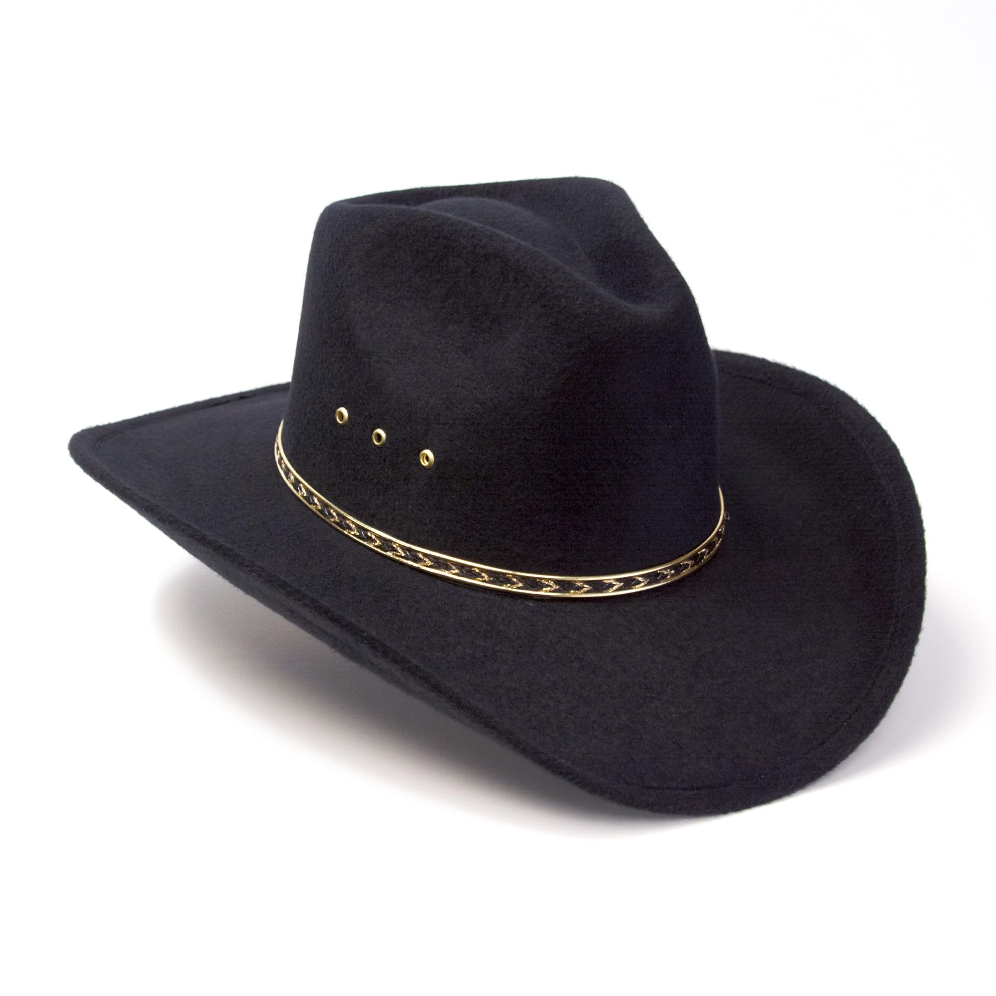 Western Express Felt Finish Cowboy Hat - Pinch Front Style with Gold Band | Cowboy & Cowgirl Hats for Men & Women