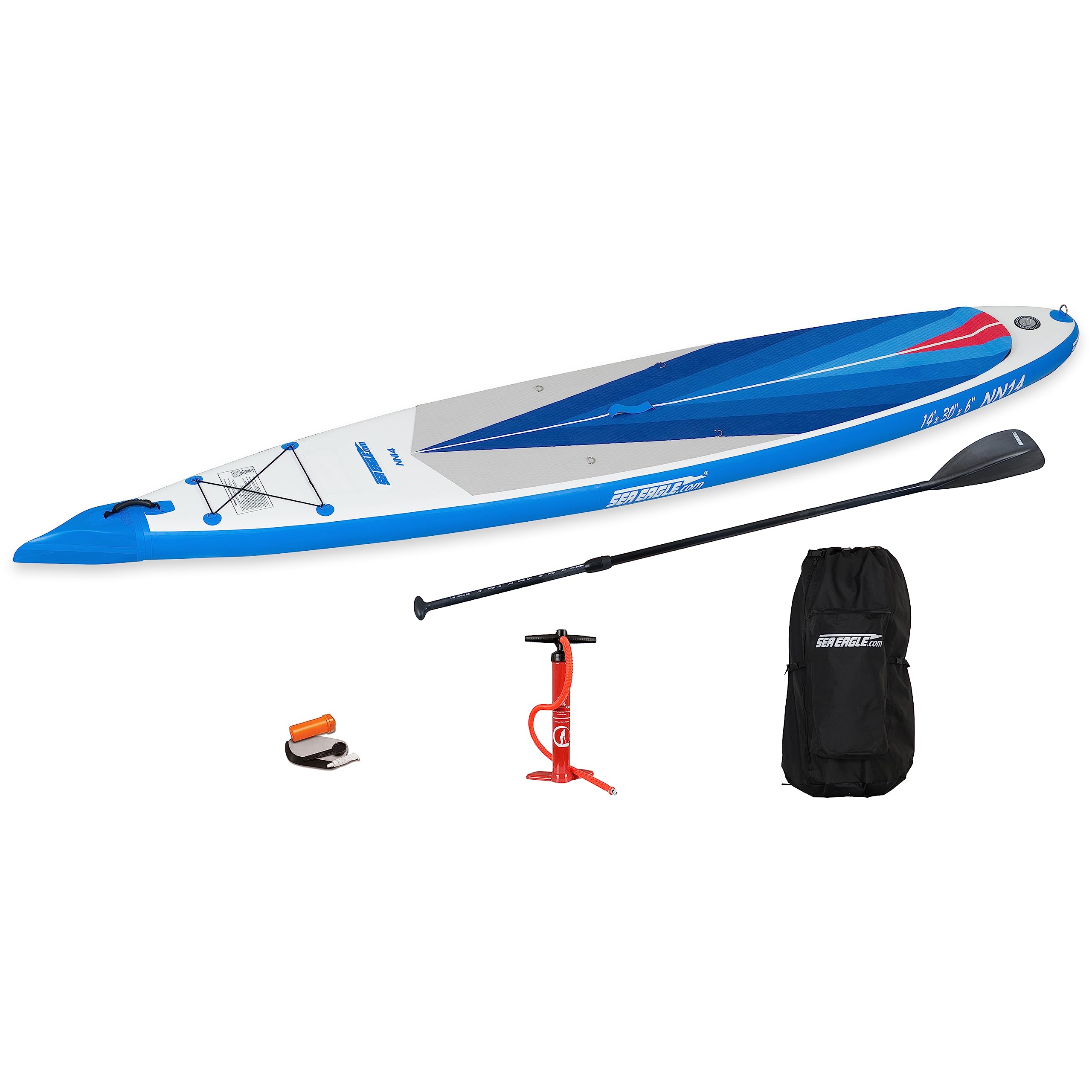 Sea Eagle NeedleNose 14’ Inflatable Lightweight High Pressure Drop Stitch Stand Up Paddle Board SUP, Patented Wave Piercing Bow (NN14 iSUP Start Up)