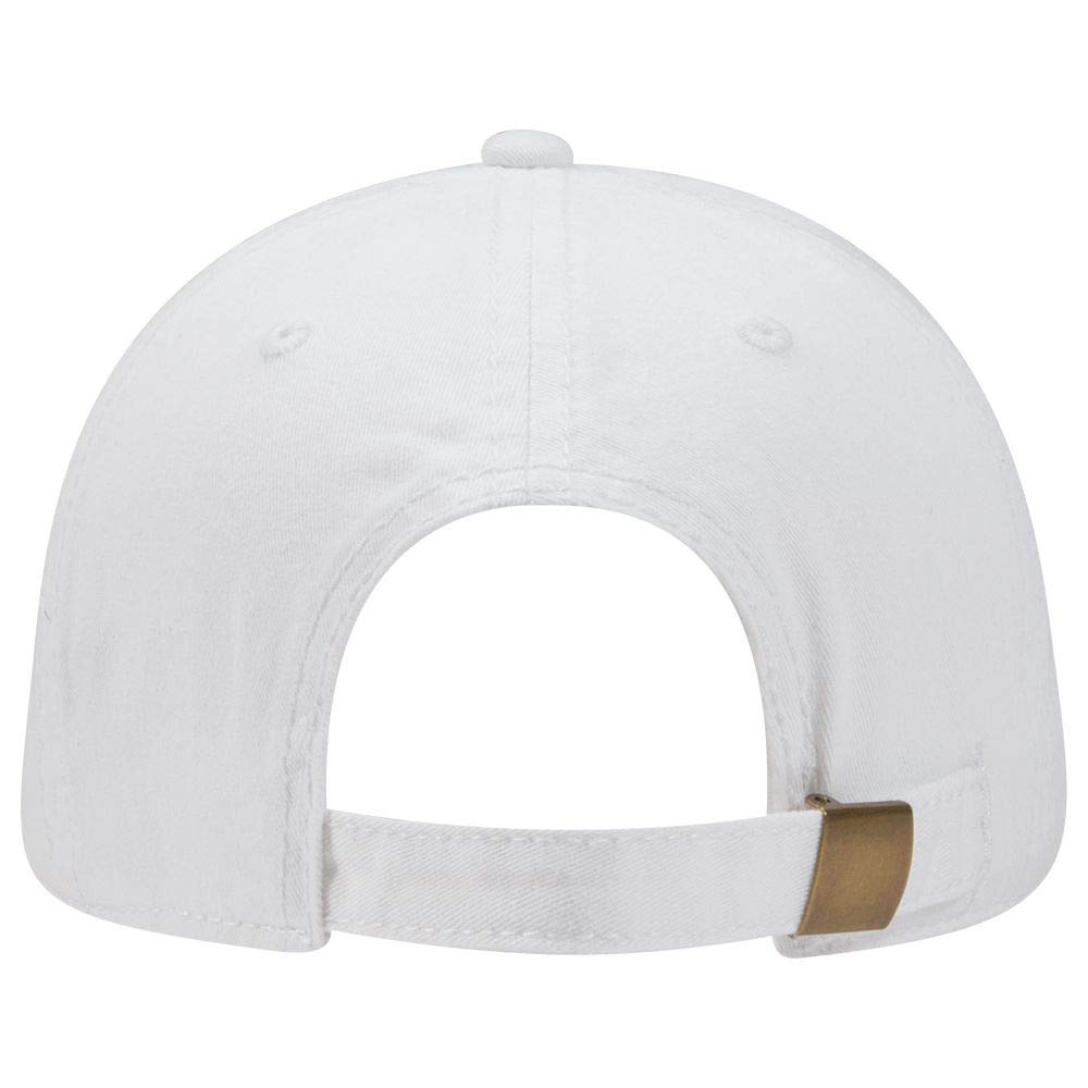 OTTO 6 Panel Low Profile Garment Washed Pigment Dyed Baseball Cap - White