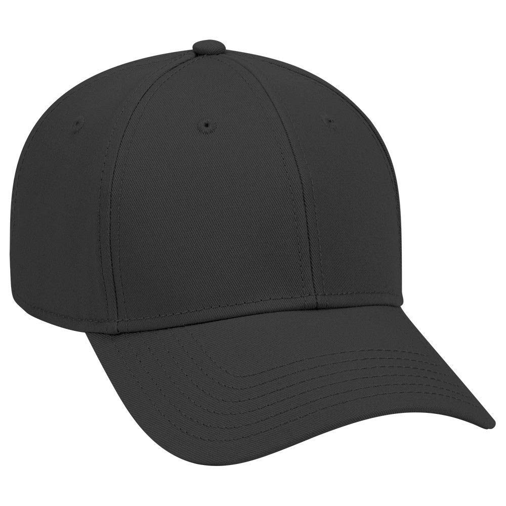 OTTO 6 Panel Low Profile Superior Cotton Twill Cap - Black