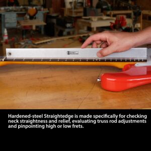 StewMac Basic Guitar Setup Kit - Inches | Includes String Action Gauge, 18" Precision Straightedge, and 9 Understring Radius Gauges | Professional, Accurate, and Easy to Read Luthier Tools