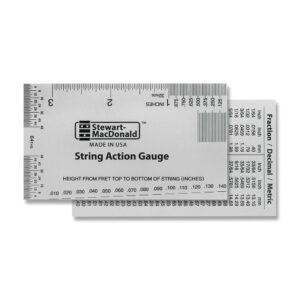 stewmac string action gauge and ruler, inches, stainless steel - designed by stewmac, the original measuring tool for acoustic and electric guitar, and bass setup