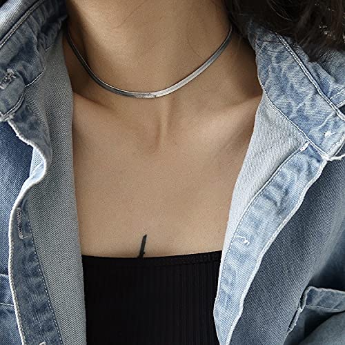 VNOX Stainless Steel Round Snake Chain Necklace for Women Girl, 2mm,Set of 4