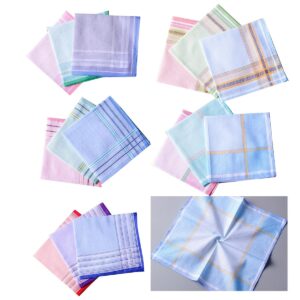 La closure Womens Colored Stripe Border Soft 100% Cotton Handkerchiefs Bulk Pack