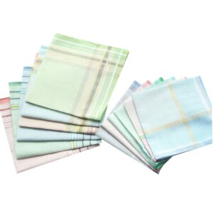 La closure Womens Colored Stripe Border Soft 100% Cotton Handkerchiefs Bulk Pack