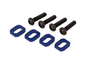 traxxas bcs aluminum blue-anodized washers motor mount (4 pack), 4 x 18mm, blue