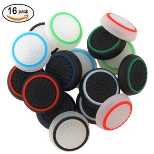 SUBANG 16 Pieces Silicone Noctilucent Thumb Grip Caps Controller Joystick Cap Covers for PS3, PS4, Xbox 360, Xbox One Analog Stick Caps Replacement