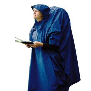 Sea to Summit Nylon Tarp Poncho 4-in-1 Raincoat, Pack Cover, Groundsheet, and Shelter, Royal Blue