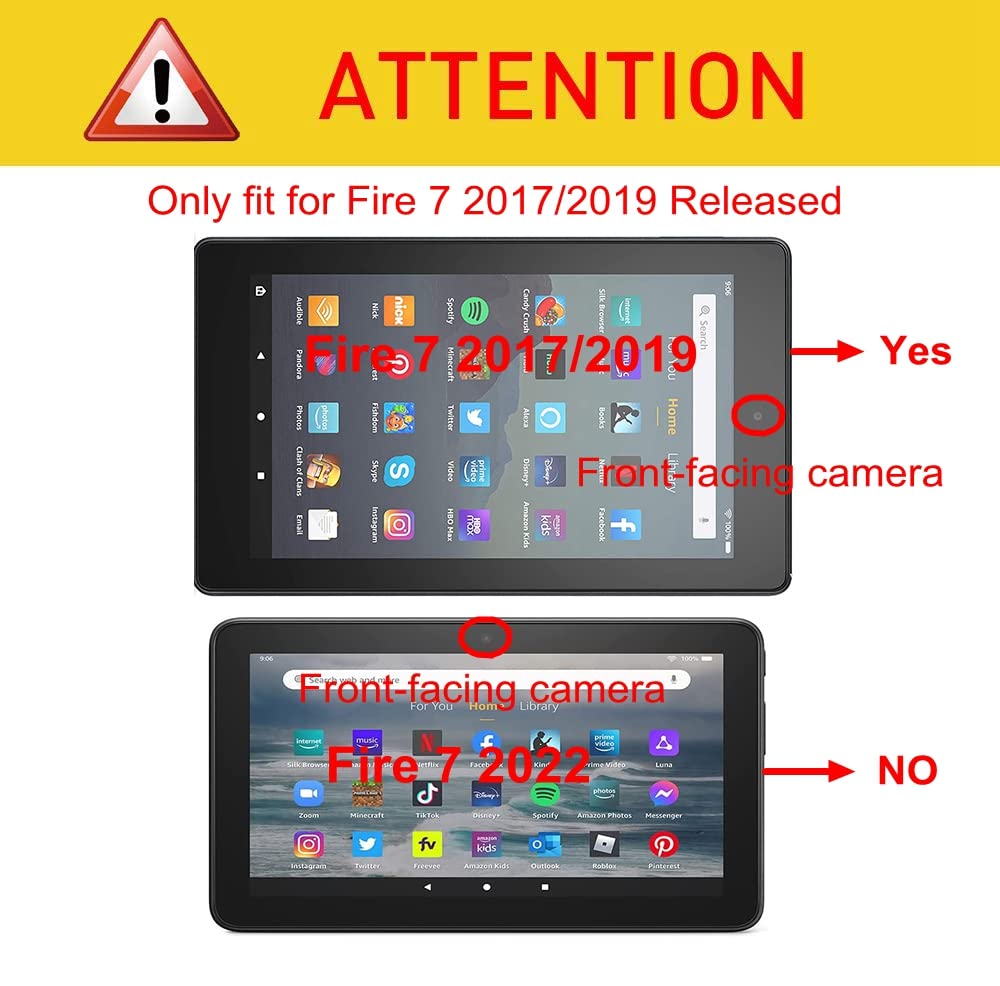 Famavala Folio Case Cover for Previous Version Fire 7 Tablet [9th / 7th Generation, 2019/2017 Release] (LoveTree)