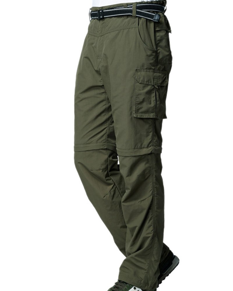 Jessie Kidden Mens Hiking Pants Convertible Quick Dry Lightweight Zip Off Outdoor Fishing Travel Safari Pants (225 Army Green 34)