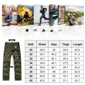 Jessie Kidden Mens Hiking Pants Convertible Quick Dry Lightweight Zip Off Outdoor Fishing Travel Safari Pants (225 Army Green 34)